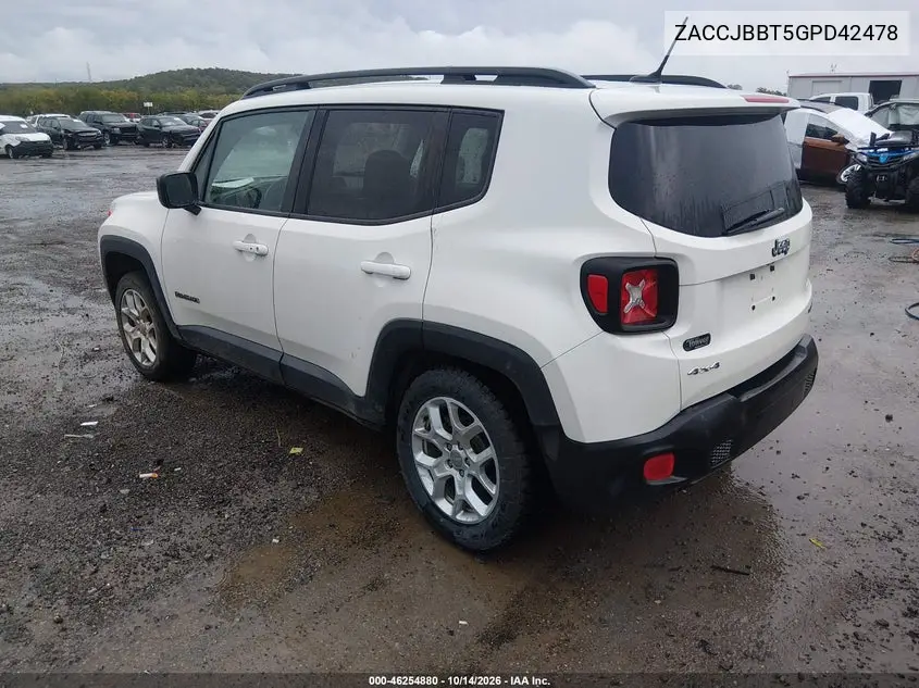 2016 JEEP RENEGADE VIN ZACCJBBT5GPD42478 — фото 3