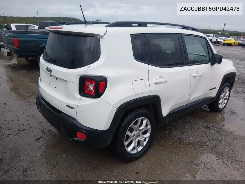 2016 JEEP RENEGADE VIN ZACCJBBT5GPD42478 — фото 4