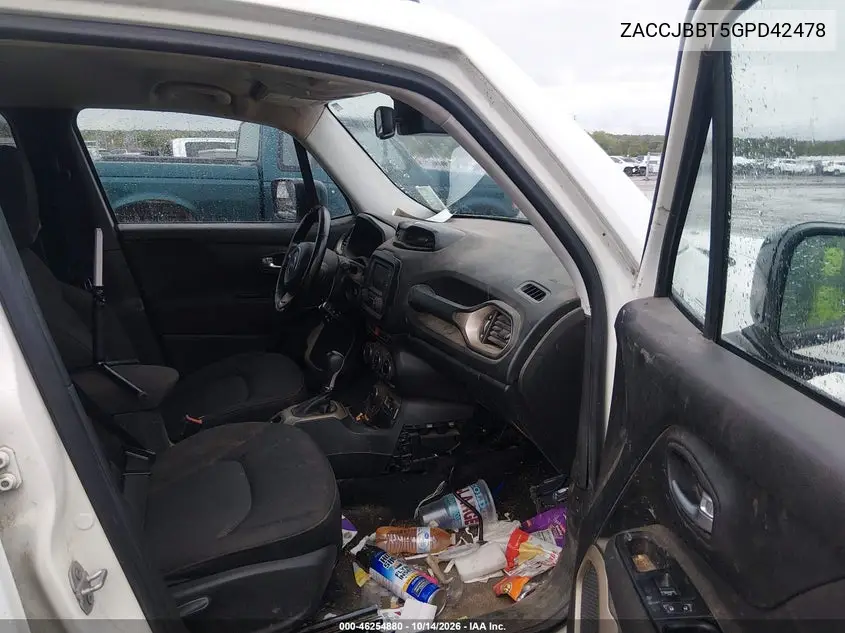 2016 JEEP RENEGADE VIN ZACCJBBT5GPD42478 — фото 5