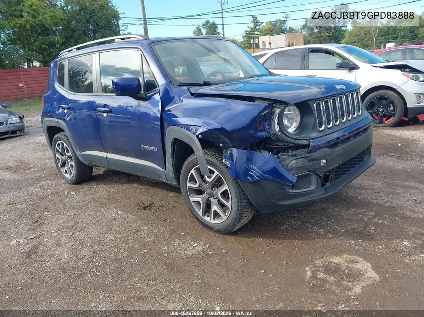 JEEP RENEGADE 2016, VIN ZACCJBBT9GPD83888