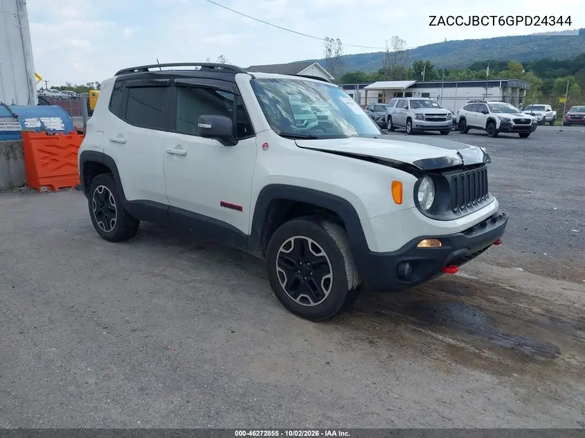 JEEP RENEGADE 2016, VIN ZACCJBCT6GPD24344