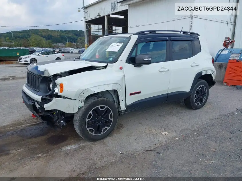 2016 JEEP RENEGADE VIN ZACCJBCT6GPD24344 — фото 2