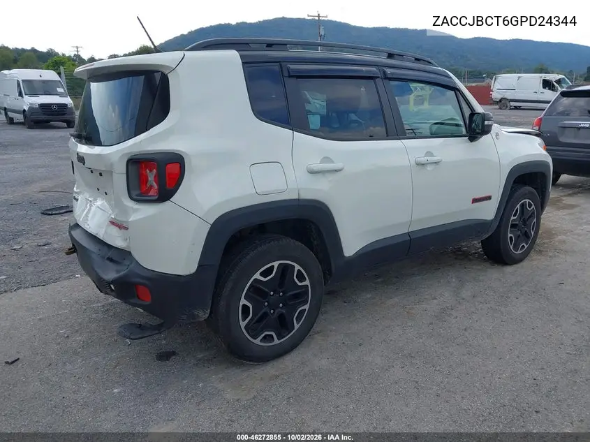 2016 JEEP RENEGADE VIN ZACCJBCT6GPD24344 — фото 4