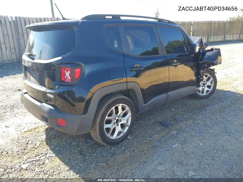 2016 JEEP RENEGADE VIN ZACCJABT4GPD34656 — фото 4