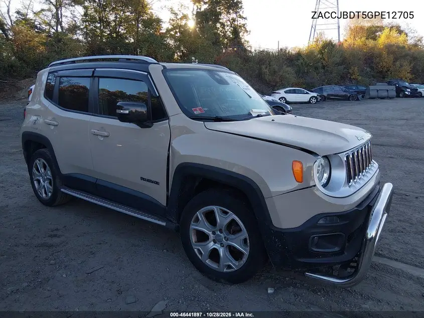 JEEP RENEGADE 2016, VIN ZACCJBDT5GPE12705