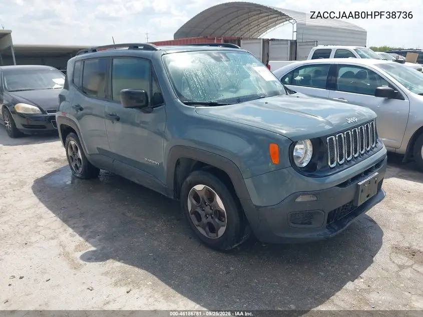 JEEP RENEGADE 2017, VIN ZACCJAAB0HPF38736