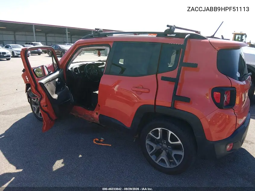 2017 JEEP RENEGADE VIN ZACCJABB9HPF51113 — фото 3