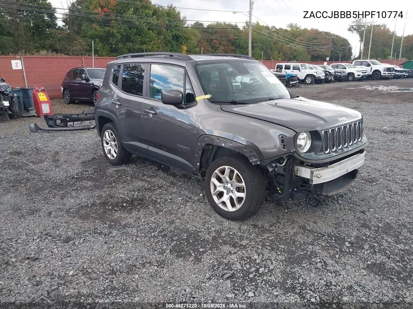 JEEP RENEGADE 2017, VIN ZACCJBBB5HPF10774
