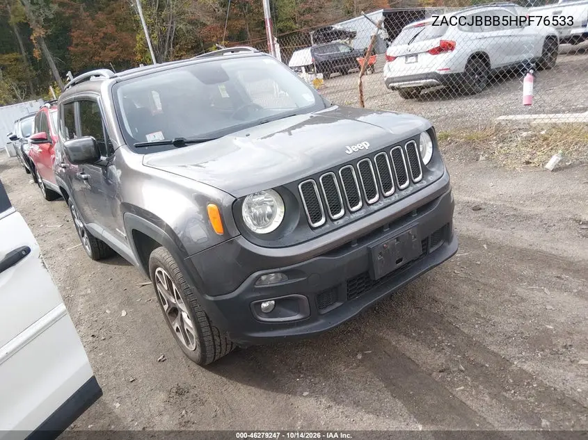 JEEP RENEGADE 2017, VIN ZACCJBBB5HPF76533