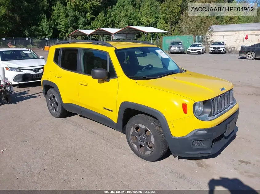 JEEP RENEGADE 2017, VIN ZACCJAAB4HPF04962
