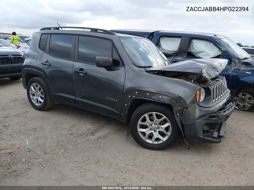 JEEP RENEGADE 2017, VIN ZACCJABB4HPG22394