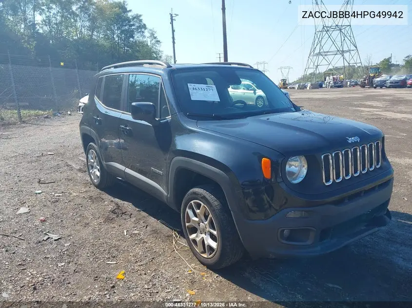 JEEP RENEGADE 2017, VIN ZACCJBBB4HPG49942