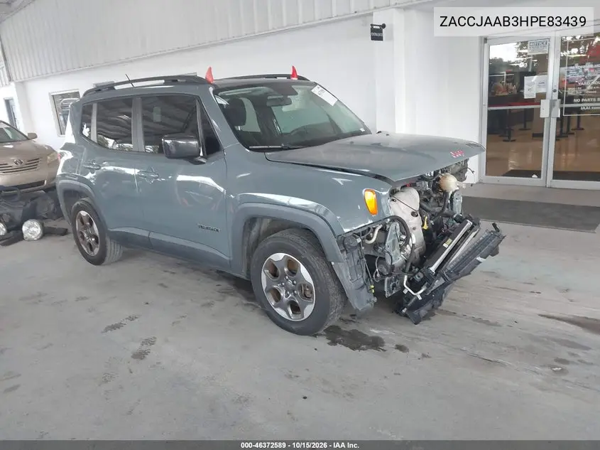 JEEP RENEGADE 2017, VIN ZACCJAAB3HPE83439