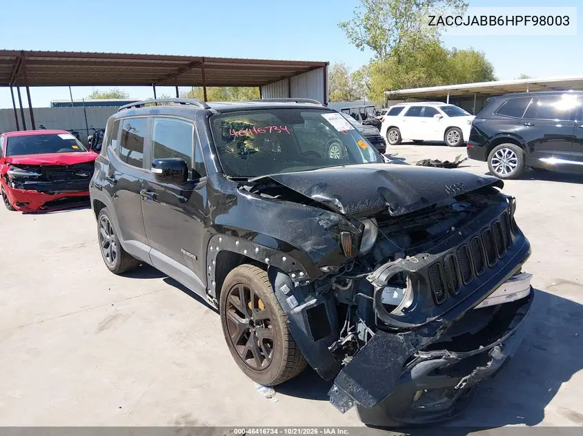 JEEP RENEGADE 2017, VIN ZACCJABB6HPF98003