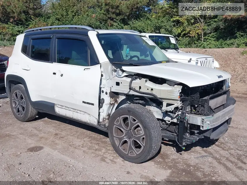 JEEP RENEGADE 2017, VIN ZACCJADB8HPE48889