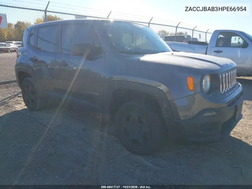 JEEP RENEGADE 2017, VIN ZACCJBAB3HPE66954