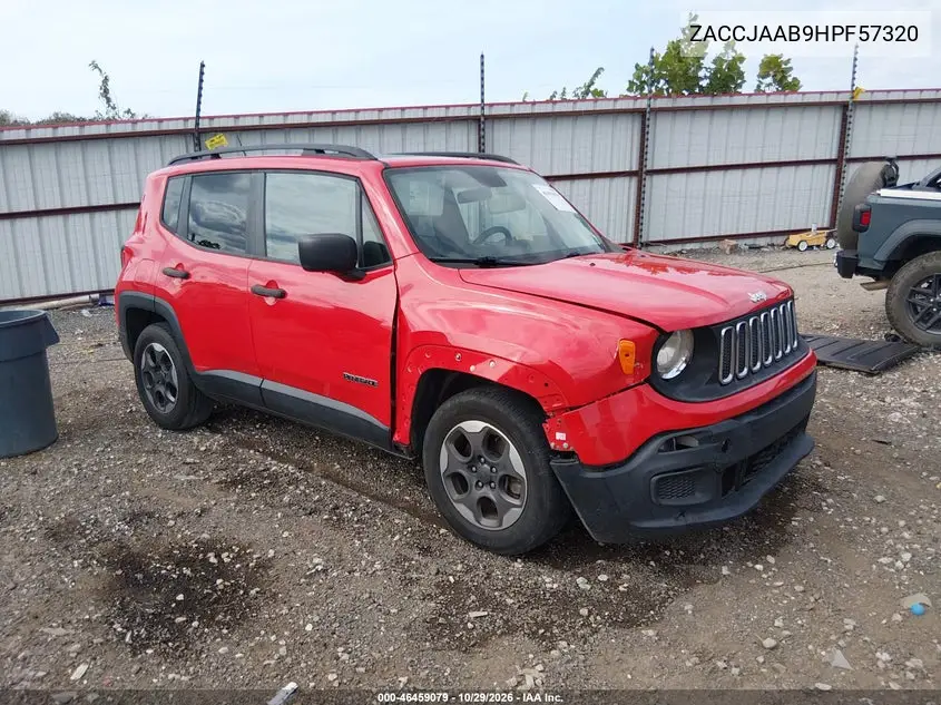 JEEP RENEGADE 2017, VIN ZACCJAAB9HPF57320
