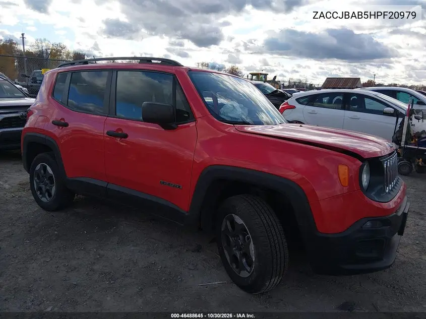 JEEP RENEGADE 2017, VIN ZACCJBAB5HPF20979
