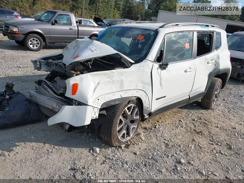 2018 JEEP RENEGADE VIN ZACCJABB2JPH28378 — фото 2