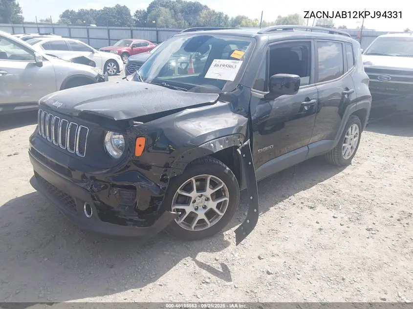 2019 JEEP RENEGADE VIN ZACNJAB12KPJ94331 — фото 2