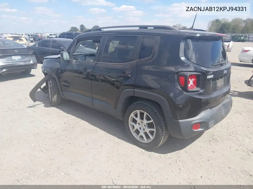2019 JEEP RENEGADE VIN ZACNJAB12KPJ94331 — фото 3