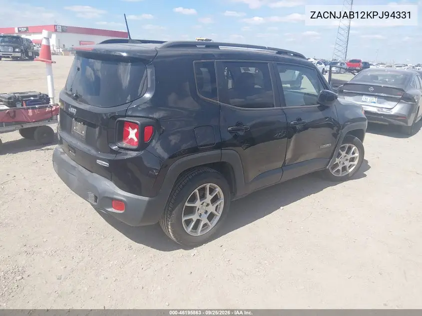 2019 JEEP RENEGADE VIN ZACNJAB12KPJ94331 — фото 4