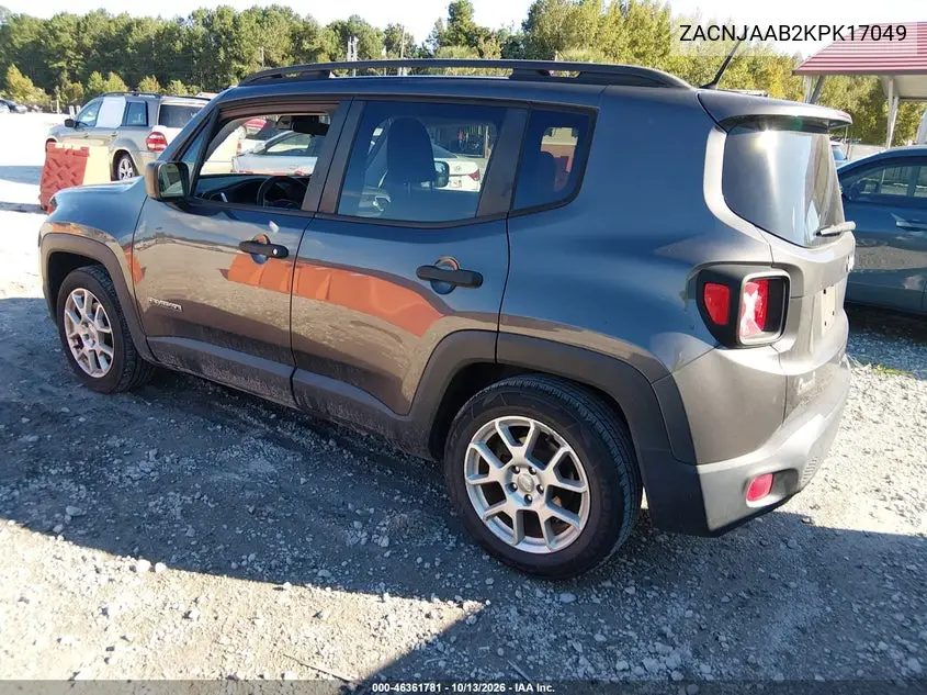 2019 JEEP RENEGADE VIN ZACNJAAB2KPK17049 — фото 3