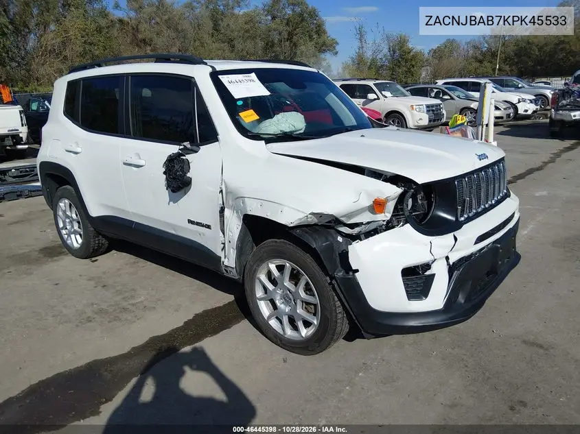 JEEP RENEGADE 2019, VIN ZACNJBAB7KPK45533