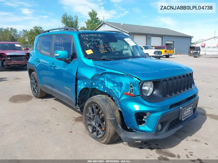 JEEP RENEGADE 2020, VIN ZACNJABB0LPL04738
