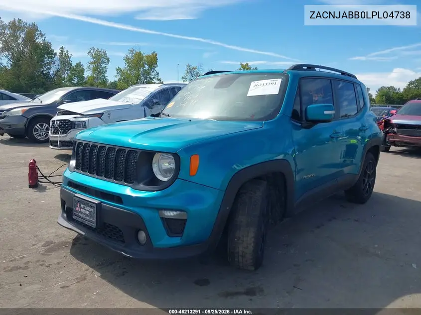 2020 JEEP RENEGADE VIN ZACNJABB0LPL04738 — фото 2