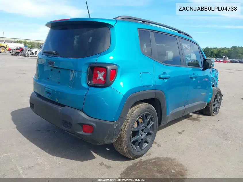 2020 JEEP RENEGADE VIN ZACNJABB0LPL04738 — фото 4