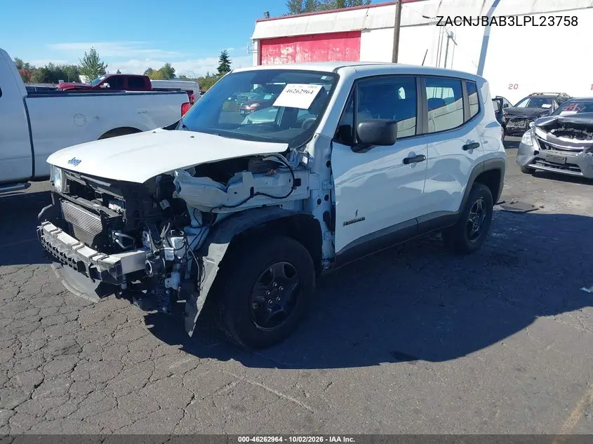 2020 JEEP RENEGADE VIN ZACNJBAB3LPL23758 — фото 2