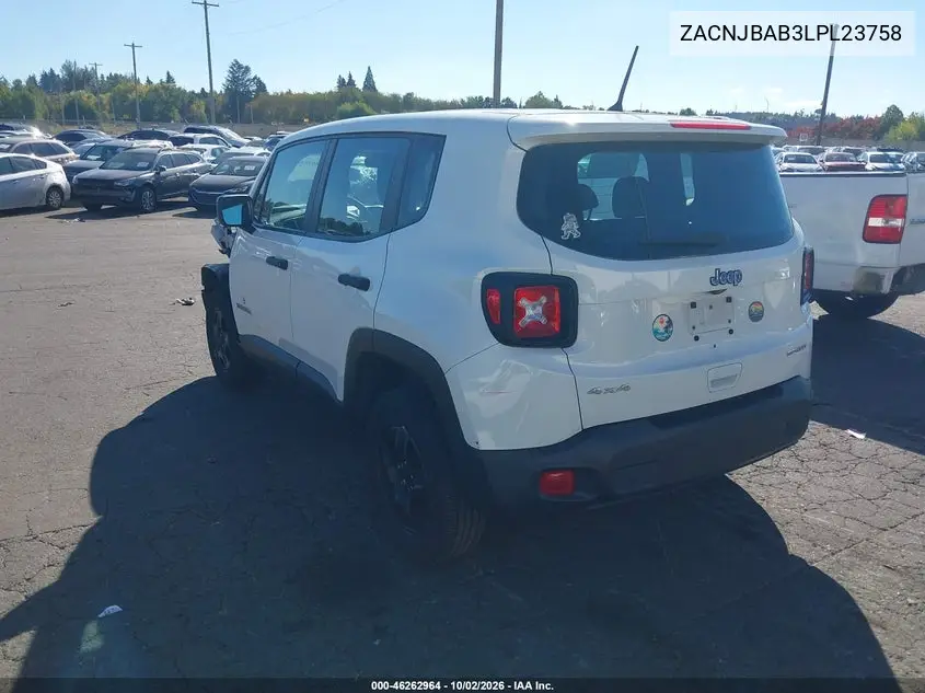 2020 JEEP RENEGADE VIN ZACNJBAB3LPL23758 — фото 3