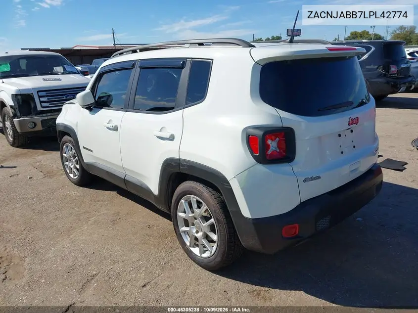 2020 JEEP RENEGADE VIN ZACNJABB7LPL42774 — фото 3