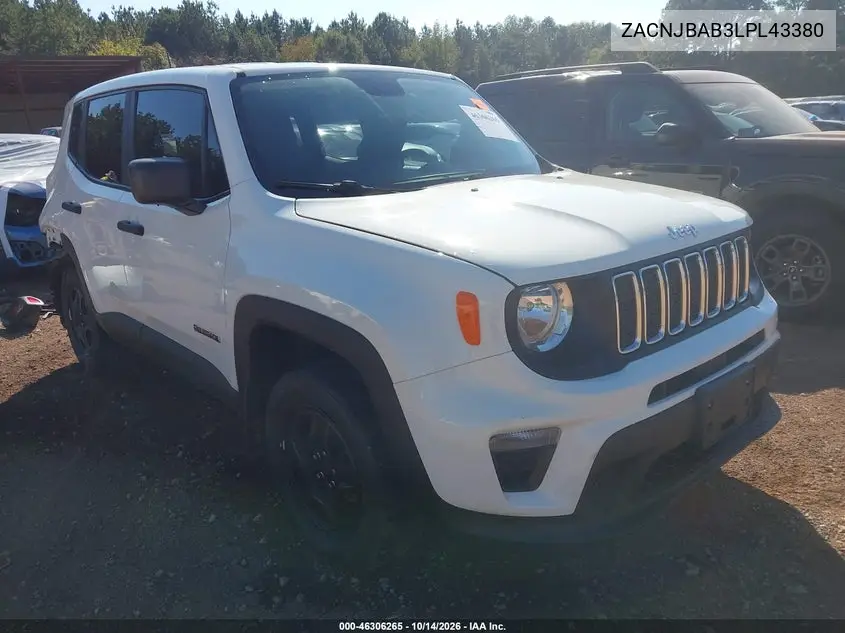 JEEP RENEGADE 2020, VIN ZACNJBAB3LPL43380
