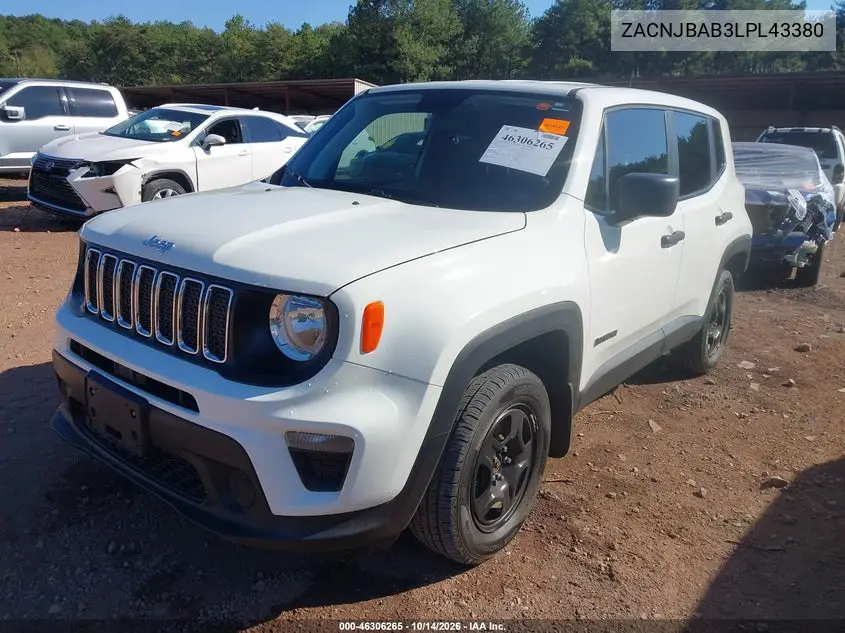 2020 JEEP RENEGADE VIN ZACNJBAB3LPL43380 — фото 2