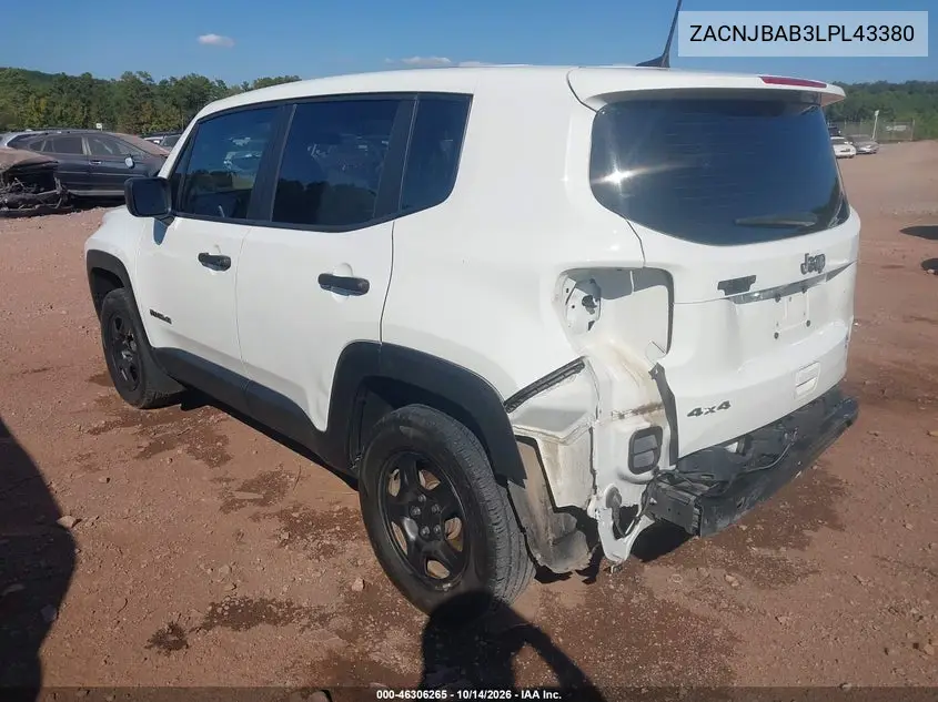 2020 JEEP RENEGADE VIN ZACNJBAB3LPL43380 — фото 3