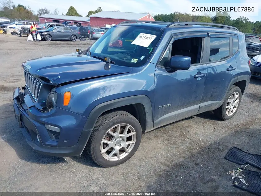 2020 JEEP RENEGADE VIN ZACNJBBB3LPL67886 — фото 2