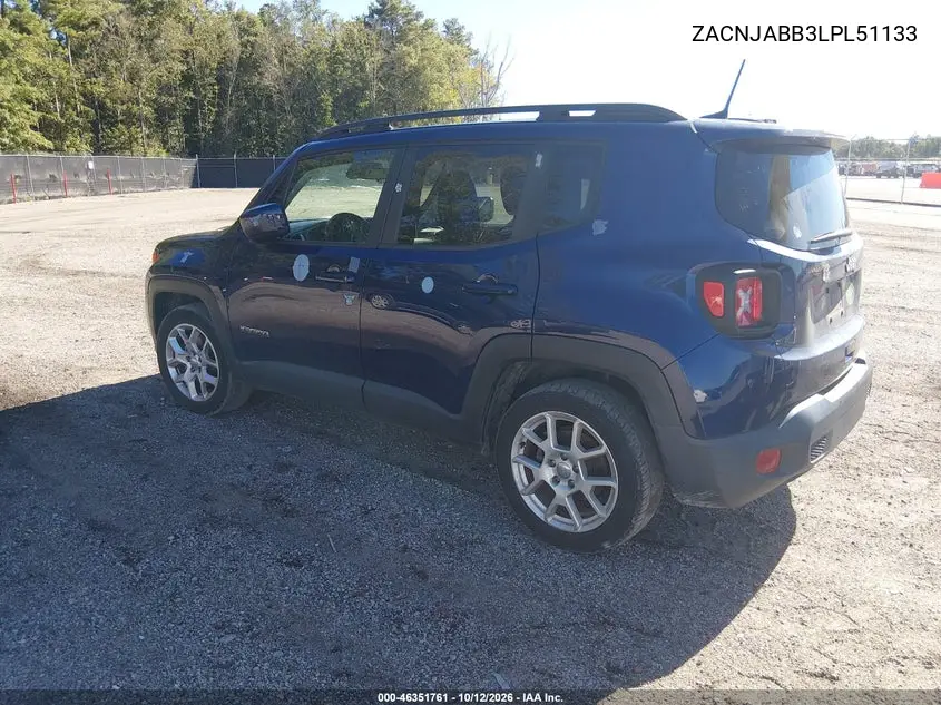 2020 JEEP RENEGADE VIN ZACNJABB3LPL51133 — фото 3