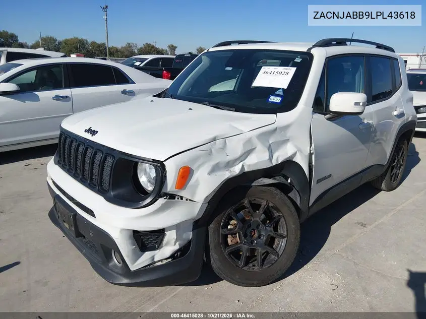 2020 JEEP RENEGADE VIN ZACNJABB9LPL43618 — фото 2