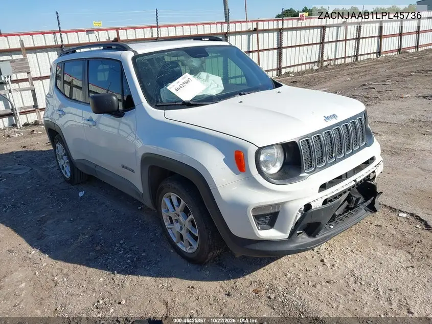 JEEP RENEGADE 2020, VIN ZACNJAAB1LPL45736