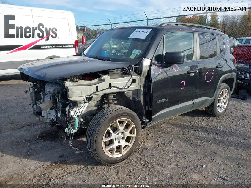 2021 JEEP RENEGADE VIN ZACNJDBB0MPM52701 — фото 2