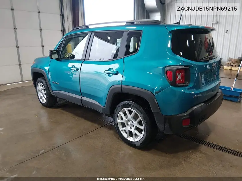2022 JEEP RENEGADE VIN ZACNJDB15NPN69215 — фото 3