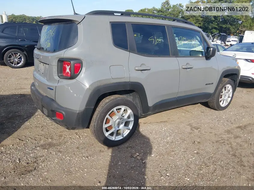 2022 JEEP RENEGADE VIN ZACNJDB10NPN61202 — фото 4
