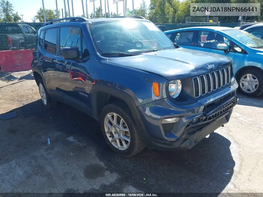 JEEP RENEGADE 2022, VIN ZACNJDA18NPN66441