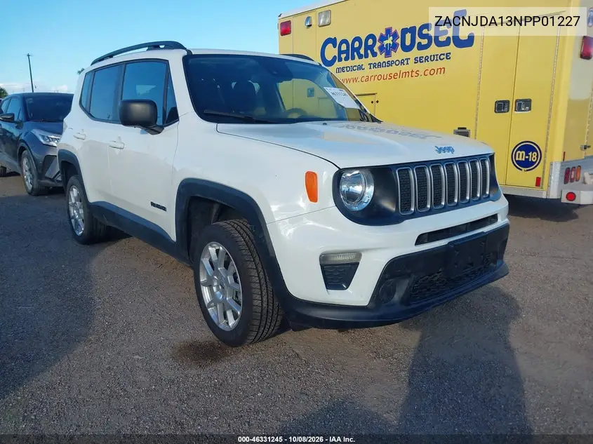 JEEP RENEGADE 2022, VIN ZACNJDA13NPP01227