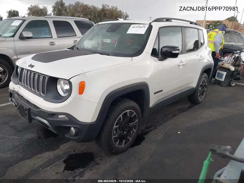 2023 JEEP RENEGADE VIN ZACNJDB16PPP70981 — фото 2