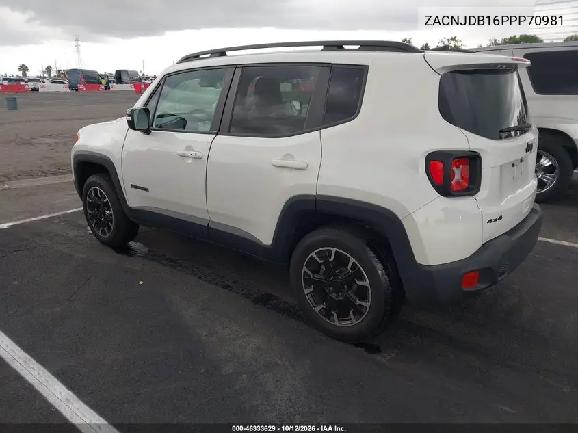 2023 JEEP RENEGADE VIN ZACNJDB16PPP70981 — фото 3