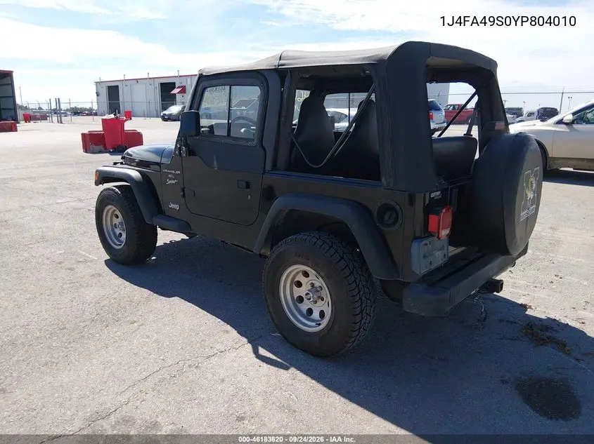 2000 JEEP WRANGLER VIN 1J4FA49S0YP804010 — фото 3