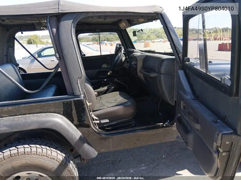 2000 JEEP WRANGLER VIN 1J4FA49S0YP804010 — фото 5